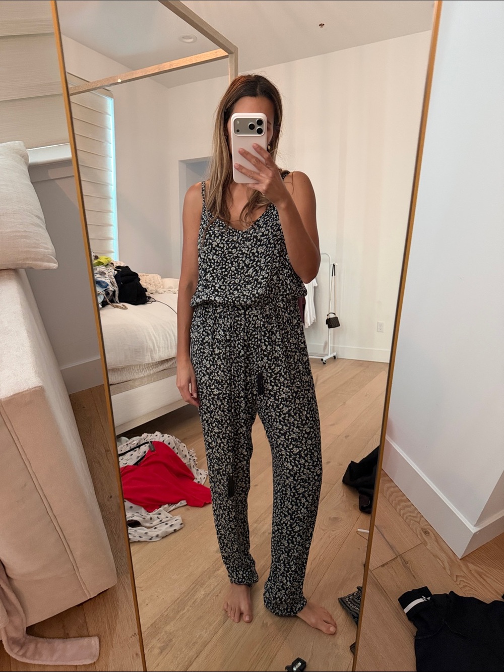 Amuse Society Black Floral Sleeveless Jumpsuit Romper